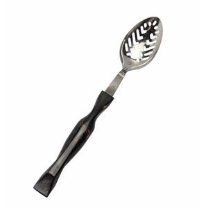 Cutco slotted serving spoon black/ brown orange marbled stainless #1713 B77